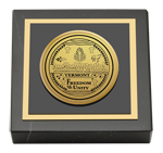 State of Vermont paperweight - Gold Engraved Medallion Paperweight