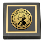 State of Washington paperweight - Gold Engraved Medallion Paperweight