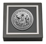 State of Wisconsin paperweight - Silver Engraved Medallion Paperweight