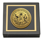 State of Wisconsin paperweight - Gold Engraved Medallion Paperweight