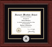 Harvard-Westlake School diploma frame - Lasting Memories Circle Logo Diploma Frame in Sierra