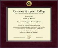 Columbus Technical College diploma frame - Century Gold Engraved Diploma Frame in Cordova