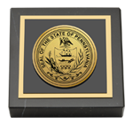 Commonwealth of Pennsylvania paperweight - Gold Engraved Medallion Paperweight
