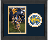West Virginia University photo frame - 4' x 6' - Lasting Memories Circle Logo Photo Frame - Vertical in Arena