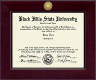 Black Hills State University diploma frame - Century Gold Engraved Diploma Frame in Cordova