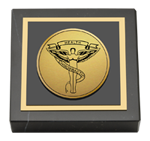 Chiropractic Certificate Frames and Gifts paperweight - Gold Engraved Medallion Paperweight