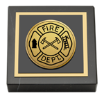 Fire Department Certificate Frames and Gifts paperweight - Gold Engraved Medallion Paperweight