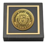 Georgian Court University paperweight - Gold Engraved Medallion Paperweight