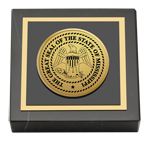 State of Mississippi paperweight - Gold Engraved Medallion Paperweight