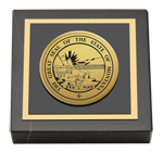 State of Montana paperweight - Gold Engraved Medallion Paperweight