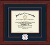 Midland University diploma frame - Lasting Memories Circle Logo Diploma Frame in Sierra