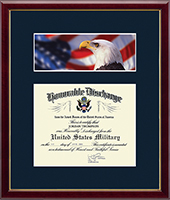Honorable Discharge Frames certificate frame - Honorable Discharge Certificate Frame - Flag with Eagle in Galleria