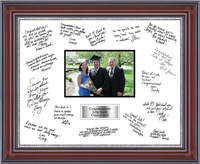 Graduation Gifts autograph frame - Autograph Frame in Kensington Silver