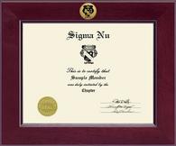 Sigma Nu Fraternity certificate frame - Century Gold Engraved Certificate Frame in Cordova