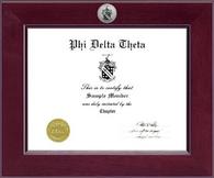 Phi Delta Theta Fraternity certificate frame - Century Silver Engraved Certificate Frame in Cordova
