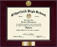 Ridgefield High School in Connecticut diploma frame - Century Gold Engraved Diploma Frame in Cordova