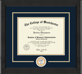 The College of Westchester diploma frame - Lasting Memories Circle Logo Diploma Frame in Arena