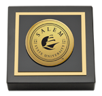 Salem State University paperweight - Gold Engraved Medallion Paperweight