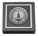Bridgewater State University paperweight - Silver Engraved Medallion Paperweight
