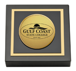 Gulf Coast State College paperweight - Gold Engraved Medallion Paperweight