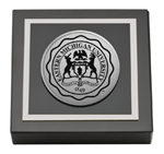 Eastern Michigan University paperweight  - Silver Engraved Medallion Paperweight
