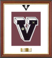 Valhalla High School in New York varsity letter frame - Varsity Letter Frame in Newport