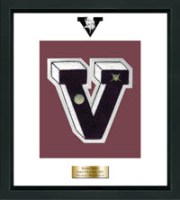 Valhalla High School in New York varsity letter frame - Varsity Letter Frame in Obsidian