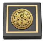School of Hard Knocks paperweight  - Gold Engraved Medallion Paperweight