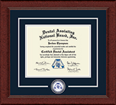 Dental Assisting National Board, Inc. certificate frame - Lasting Memories Circle Logo Certificate Frame in Sierra