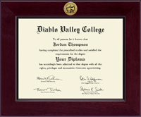 Diablo Valley College diploma frame - Century Gold Engraved Diploma Frame in Cordova
