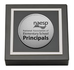 National Association Elementary School Principals paperweight - Silver Engraved Medallion Paperweight