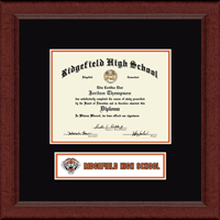 Ridgefield High School in Connecticut diploma frame - Lasting Memories Banner Diploma Frame in Sierra