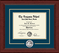 The Benjamin School diploma frame - Lasting Memories Circle Logo Diploma Frame in Sierra