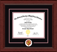 The National Society of High School Scholars certificate frame - Lasting Memories Circle Logo Certificate Frame in Sierra