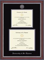 University of St. Thomas diploma frame - Masterpiece Medallion Double Diploma Frame in Kensington Silver