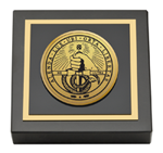 Davidson College paperweight  - Gold Engraved Medallion Paperweight