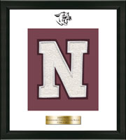 Northeastern Clinton Central School varsity letter frame  - Varsity Letter Frame in Obsidian