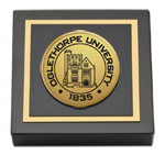 Oglethorpe University paperweight - Gold Engraved Medallion Paperweight