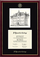 D'Youville College diploma frame - Campus Scene Overly Edition Diploma Frame in Galleria