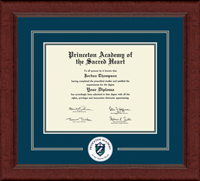 Princeton Academy of the Sacred Heart diploma frame - Lasting Memories Circle Logo Diploma Frame in Sierra