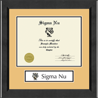 Sigma Nu Fraternity certificate frame - Lasting Memories Banner Certificate Frame in Arena