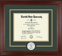 Norfolk State University diploma frame - Lasting Memories Circle Logo Diploma Frame in Sierra