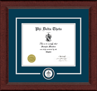 Phi Delta Theta Fraternity certificate frame - Lasting Memories Circle Logo Certificate Frame in Sierra