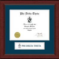 Phi Delta Theta Fraternity certificate frame - Lasting Memories Banner Certificate Frame in Sierra