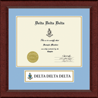 Delta Delta Delta Sorority certificate frame - Lasting Memories Banner Certificate Frame in Sierra