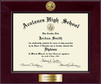 Acalanes High School in California diploma frame - Century Gold Engraved Diploma Frame in Cordova
