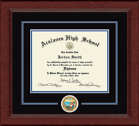 Acalanes High School in California diploma frame - Lasting Memories Circle Logo Diploma Frame in Sierra