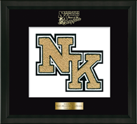 North Kingstown High School in Rhode Island varsity letter  frame - Varsity Letter Frame in Obsidian