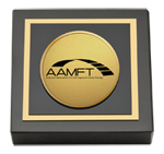 American Association for Marriage and Family Therapy paperweight - Gold Engraved Medallion Paperweight