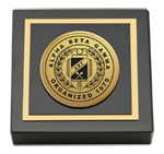 Alpha Beta Gamma Honor Society paperweight - Gold Engraved Medallion Paperweight